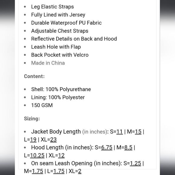 EDDIE Bauer Pet Navy Blue Dog Cat Rain Coat NWT - Picture 5 of 5